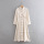 Long Women Casual Dress Creamy-white Dress with Buttons